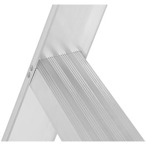 Detailaufnahme: Hymer Stufenanlegeleiter mit D-Holm-Konzept, Aluminium, 9 Stufen.
