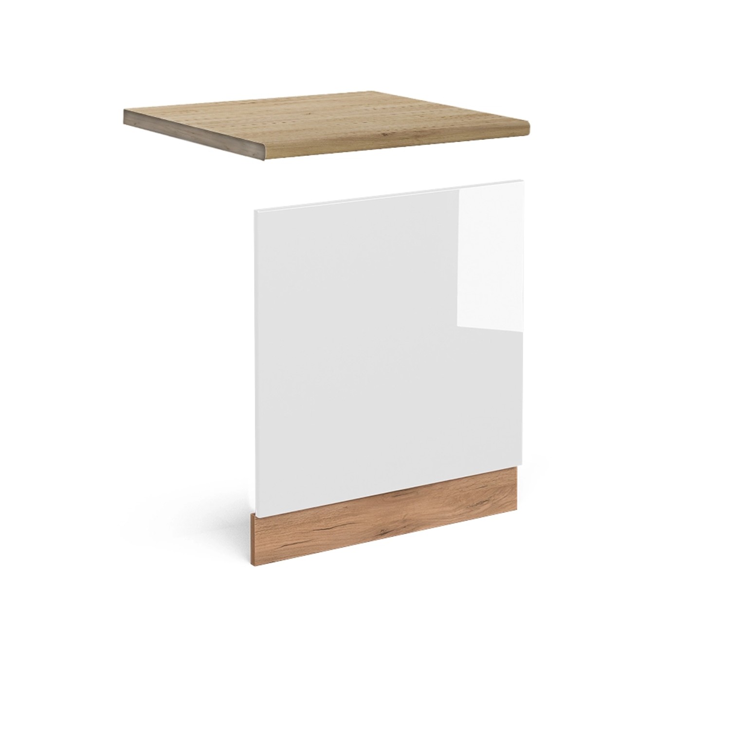 Vicco Frontblende R-Line Weiß Hochglanz/Goldkraft Eiche 60 cm AP Eiche günstig online kaufen