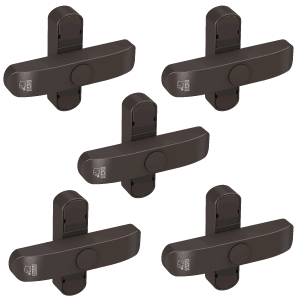 5er Set Basi Fenster Zusatzsicherungen FS 500, braun, für doppelflügelige Fenster.