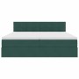 vidaXL Bett mit LED-Lichtleisten Dunkelgrün 200 x 200 cm Samt 3371618_12