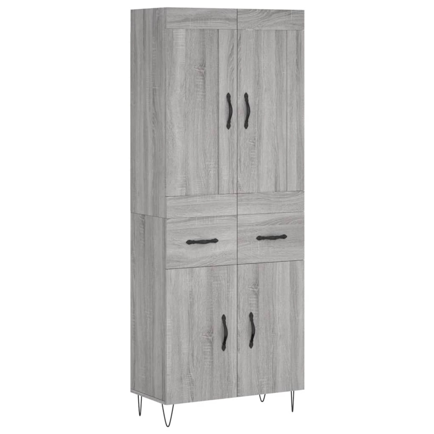 vidaXL Highboard Grau Sonoma 69,5x34x180 cm Holzwerkstoff 3199911 günstig online kaufen
