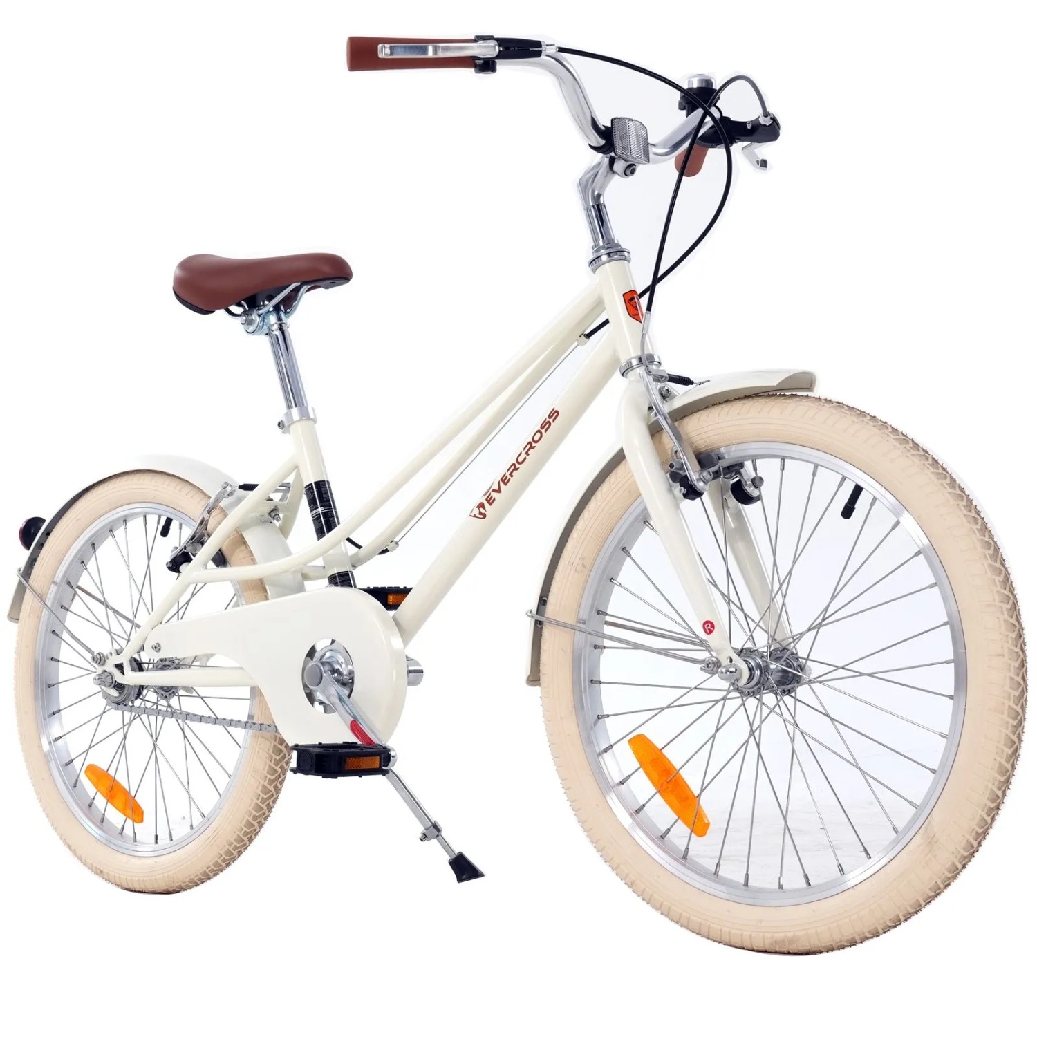 EVERCROSS Kinderfahrrad EM2 20 Zoll Retro Cremeweiß für Kinder ab 6 Jahre