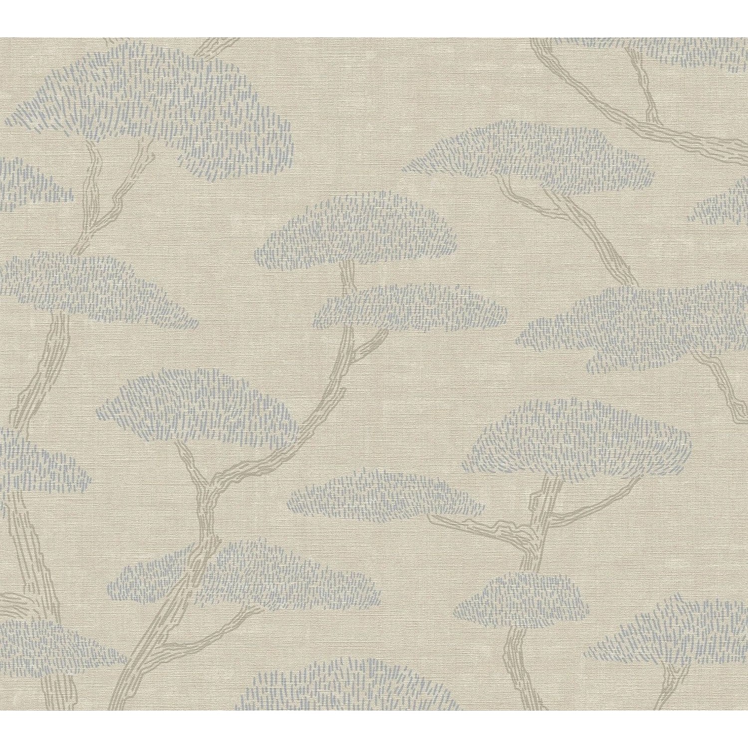 PROFHOME 387411-GU Asia Tapete Wald Matt Beige Blau Braun-Grau 0,53 m x 10, günstig online kaufen