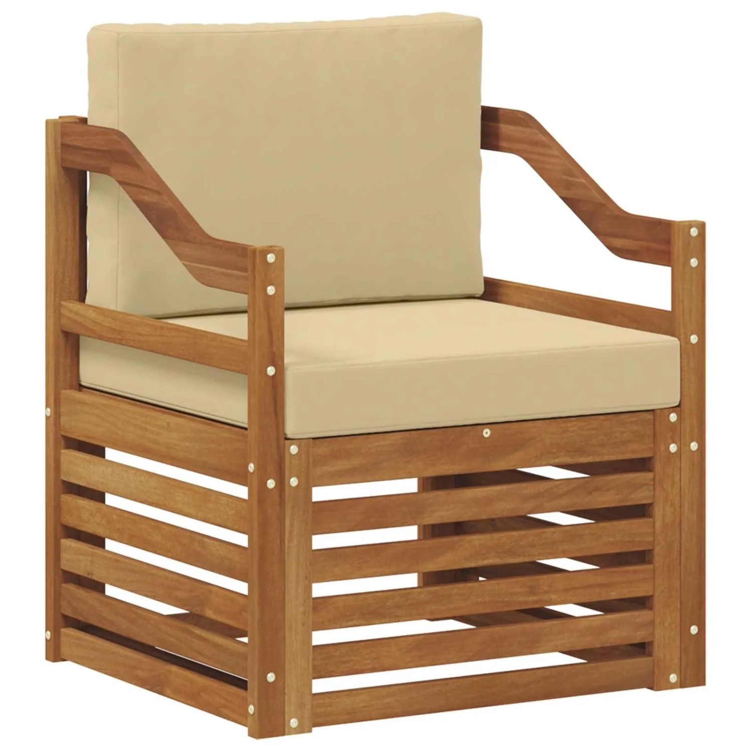 vidaXL Outdoor-Sofagarnitur mit Kissen Natur 67 x 63 x 73 cm 3436373