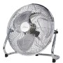 TroniTechnik Bodenventilator Windmaschine, 70W, ⌀35cm, drei Geschwindigkeitsstufen, silberfarben.