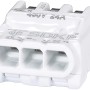 Weiße 3-polige Hebelklemme für Leiter von 0,2-2,5 mm², 5er-Set.