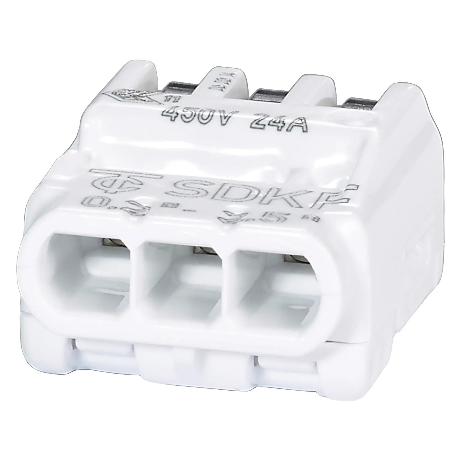 OBI Hebelklemme 3-polig Ø 0,2 mm - 2,5 mm 5 Stück