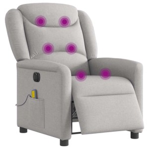 vidaXL Massagesessel Elektrisch Wolkengrau Stoff 3303193