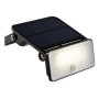 Schwarze LED Solar-Außenleuchte mit Sensor, 1000 Lumen, für die Wandmontage im Außenbereich.
