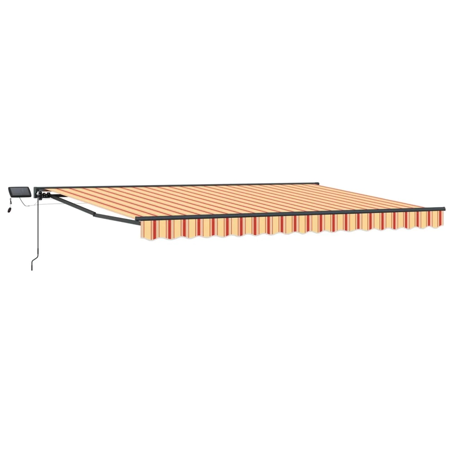vidaXL Manueller Markisenrahmen mit LEDs Gelb und Orange 5 x 3,5 m 3420941
