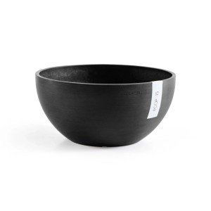 Ecopots Pflanztopf Brussels, dunkelgrau, 30x14 cm. Runde Pflanzschale für Innen- und Außenbereich.