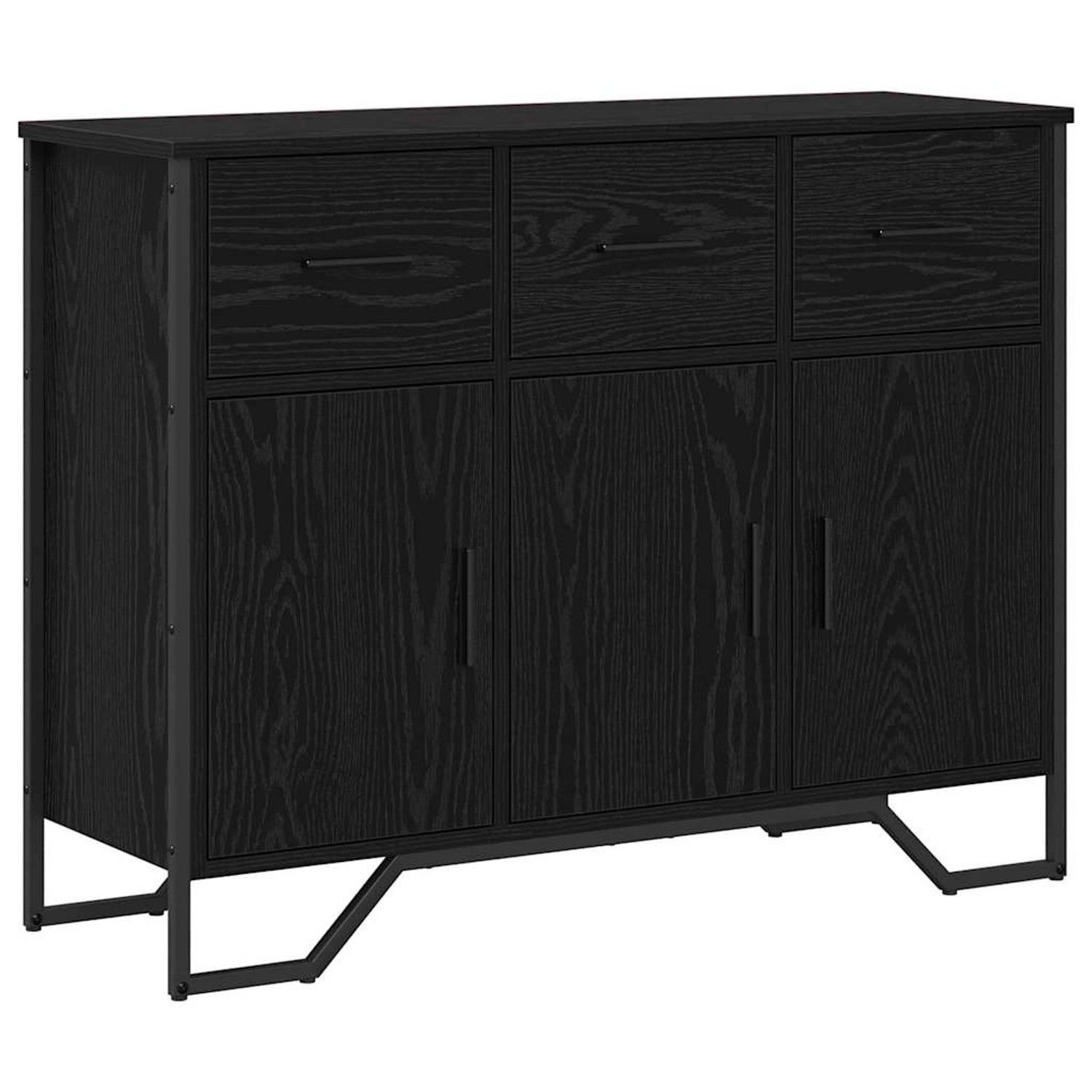 vidaXL Sideboard Schwarze Eiche 97 x 32,5 x 74,5 cm Holzwerkstoff 868778