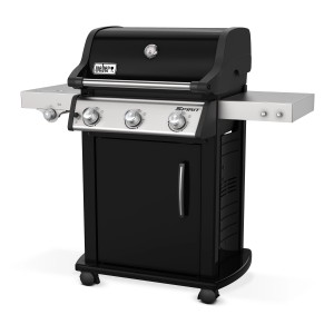 Weber Spirit E-325 GBS Gasgrill, 3 Brenner, Seitenbrenner, schwarz. Grillwagen mit Ablageflächen.