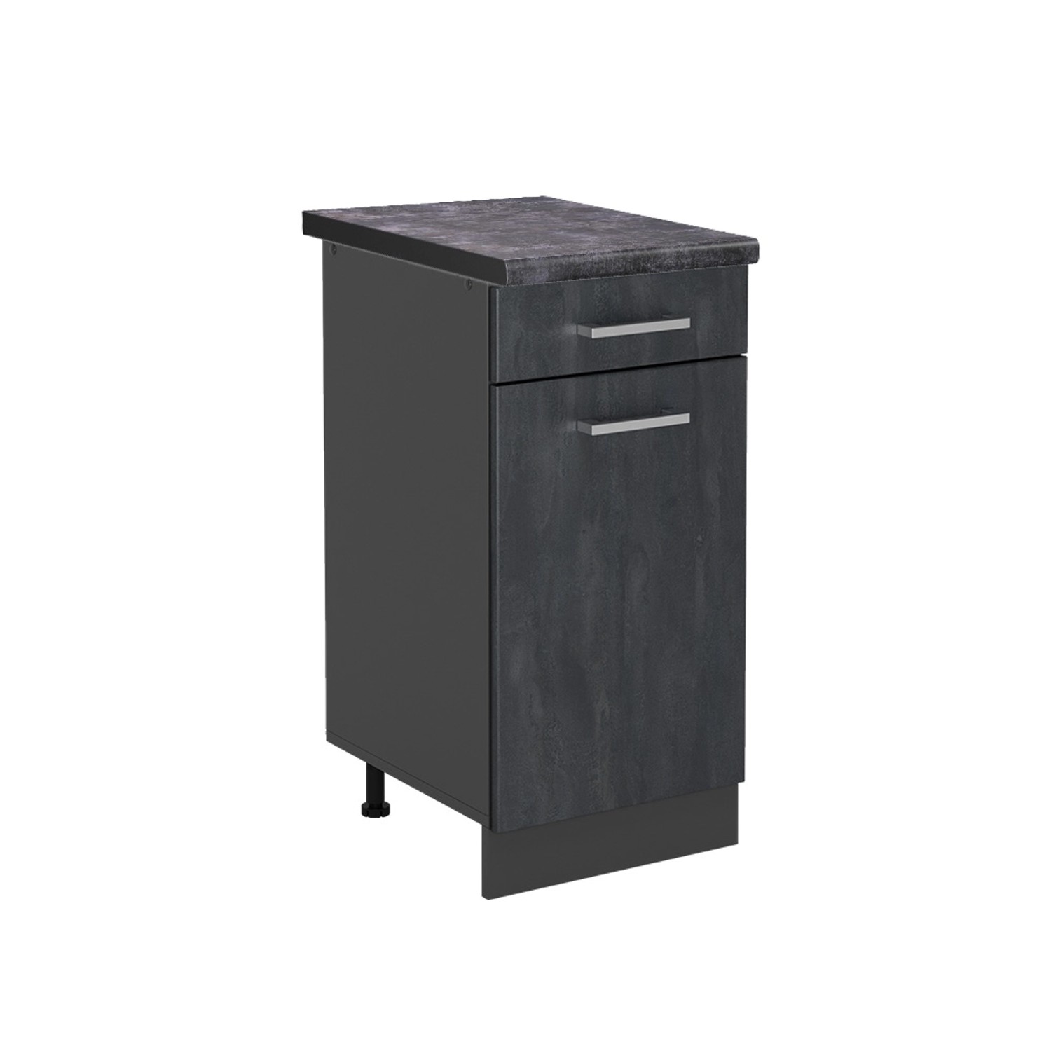 Vicco Küchenunterschrank R-Line Schwarz Beton/Anthrazit 40 cm AP Anthrazit