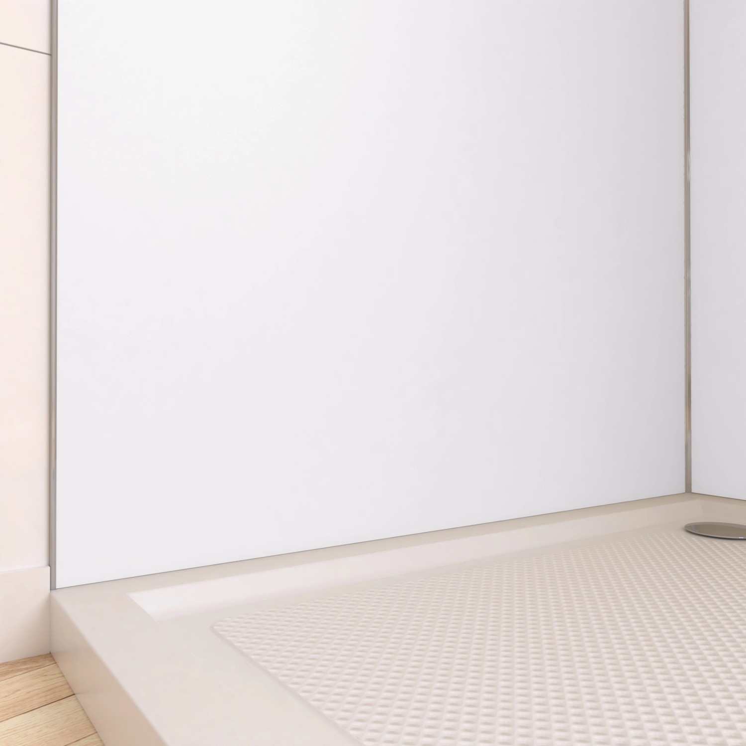 Aurlane Design-Duschwand in Satin Weiß, 90x210 cm, für die einfache Duschrenovierung.