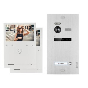 Balter Evo Video Türsprechanlage für 1 Familienhaus, 2 Monitore, 2-Draht Bus, Silber