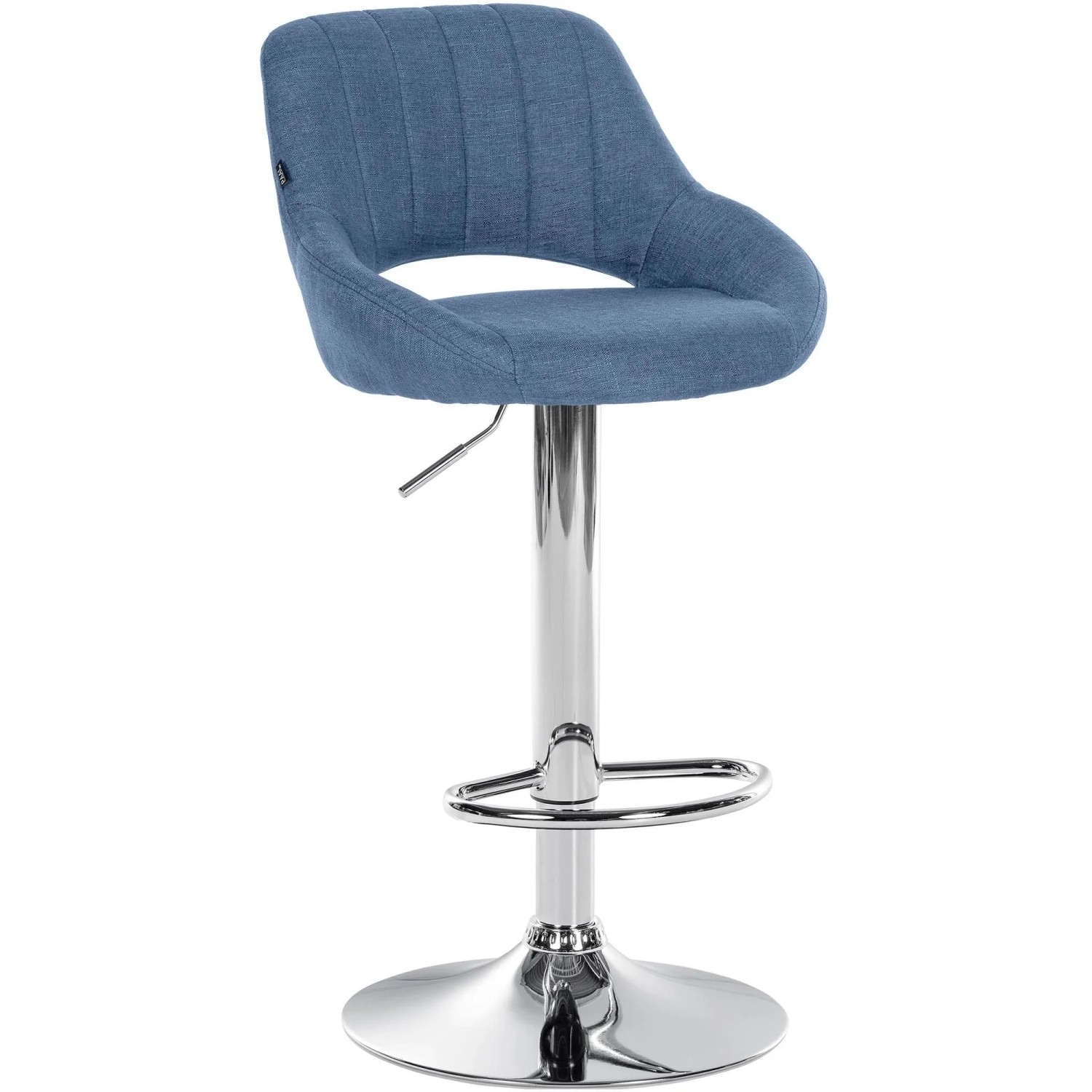 DELUKE Barhocker SEGAD Stoff Blau 46,5x48x85cm Silber Barstuhl Mit Lehne Tresenhocker Tresenstuhl