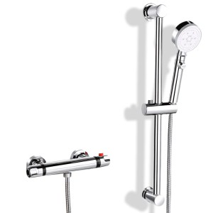 PXloue Duschsystem Mit Handbrause-Höhenverstellbare Duschsäule