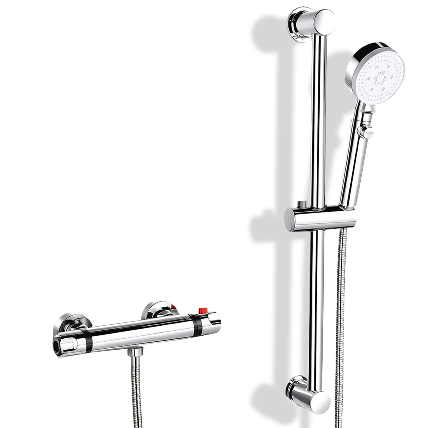 PXloue Duschsystem Mit Handbrause-Höhenverstellbare Duschsäule