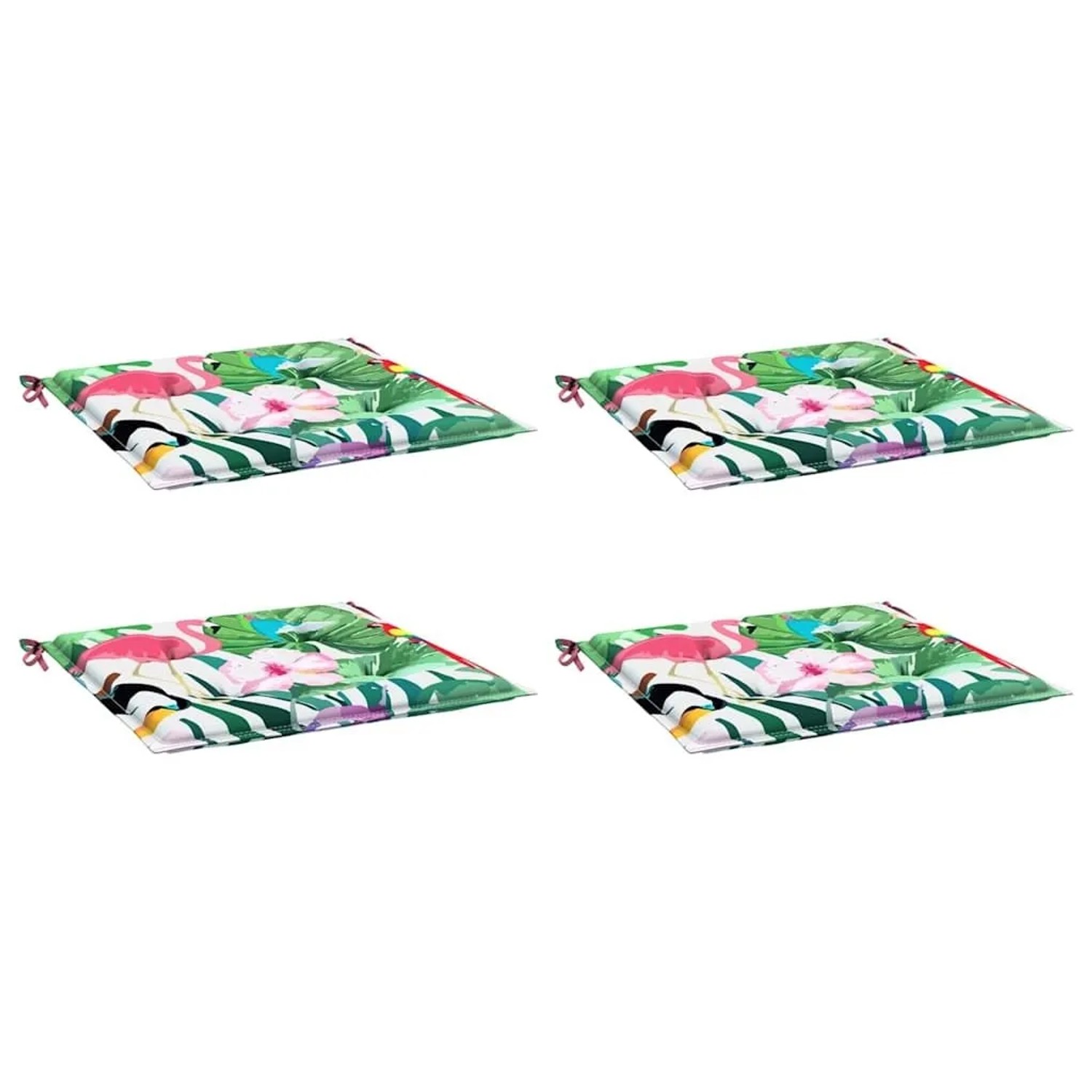 vidaXL Gartenstuhl-Kissen 4 Stk Mehrfarbig 50x50x4 cm Stoff 361084 günstig online kaufen