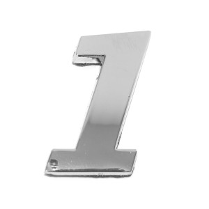 Eufab 3D Autoaufkleber '1' in Chrom-Optik zur individuellen Gestaltung von Fahrzeugen.