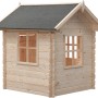 SwingKing Spielhaus Monique aus unbehandeltem Holz mit Dachpappe, 160x120x120 cm.