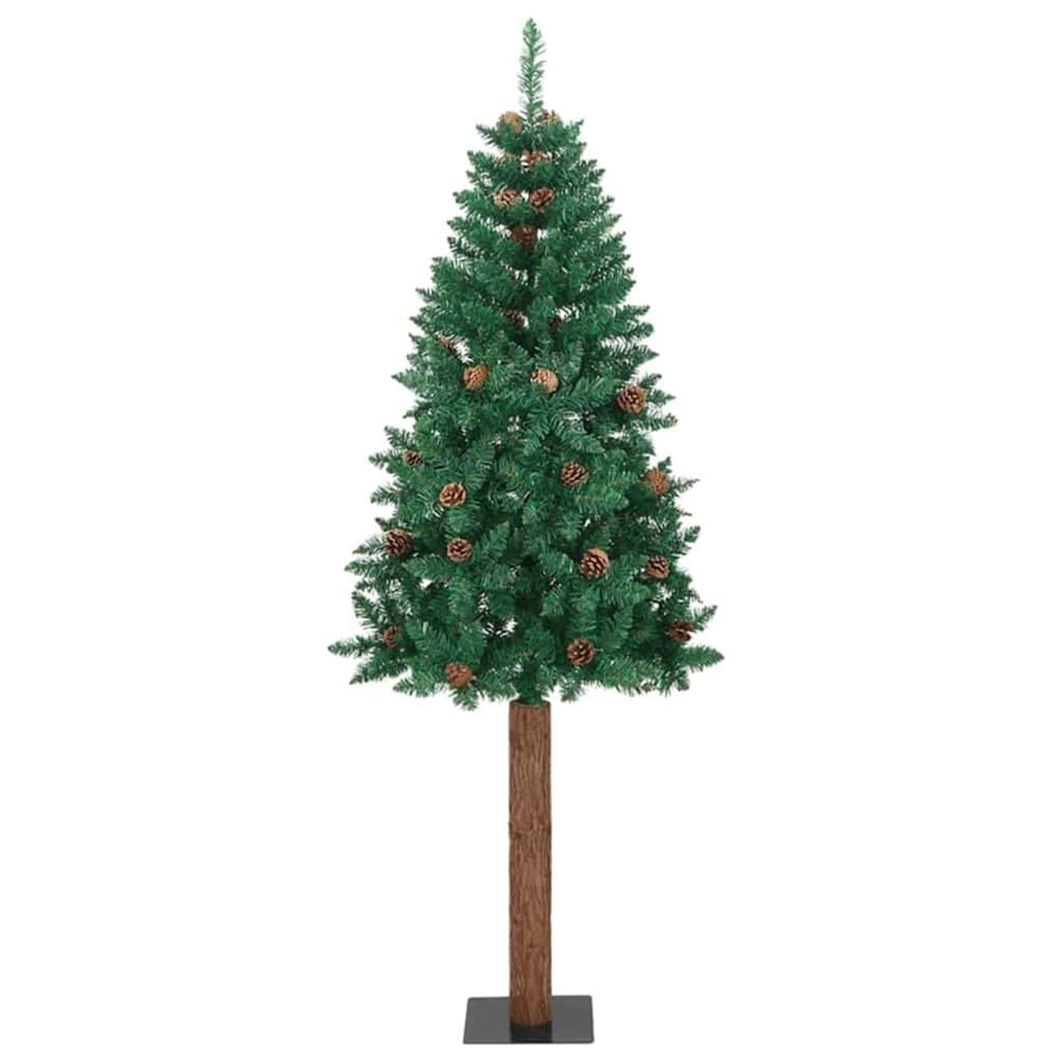 vidaXL Schlanker Weihnachtsbaum mit 300 LEDs mit Ständer Grün 180 cm 3394860