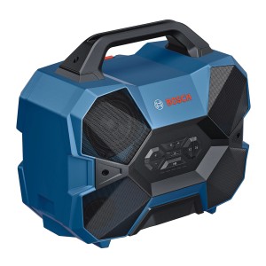 Bosch Professional GPB 18V-6C Bluetooth-Lautsprecher in Blau und Schwarz.
