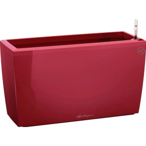 Hochglanz roter Lechuza Pflanzkübel Cararo Premium, 75x30 cm, mit Bewässerungssystem.