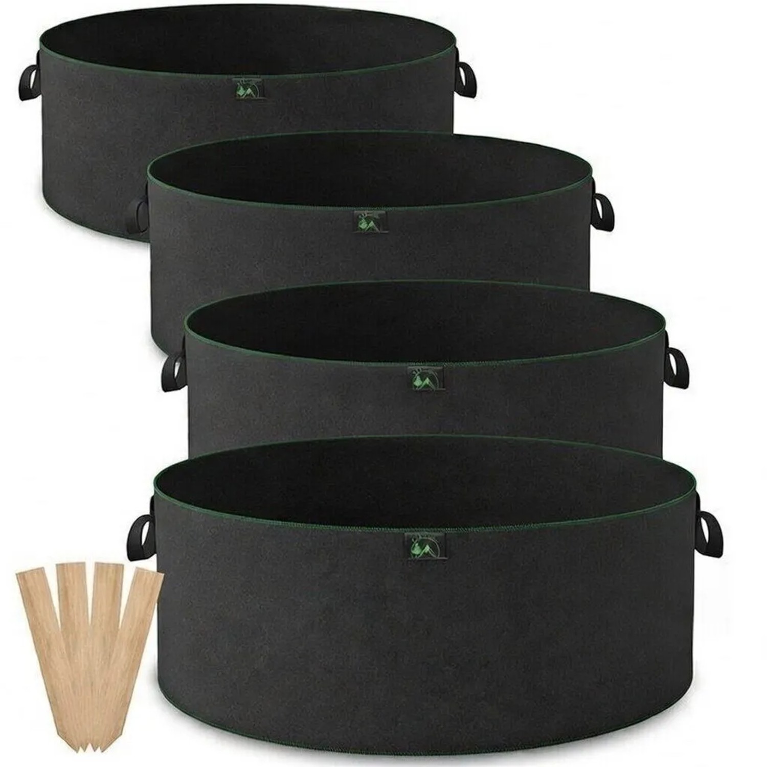 TTL GARDEN Hochbeet Pflanzsack 90L 4er Set Filz Stofftopf 300g/qm Vlies Pflanzentopf Rund Ø60cm Für Gemüse Kräuter Beerensträucher