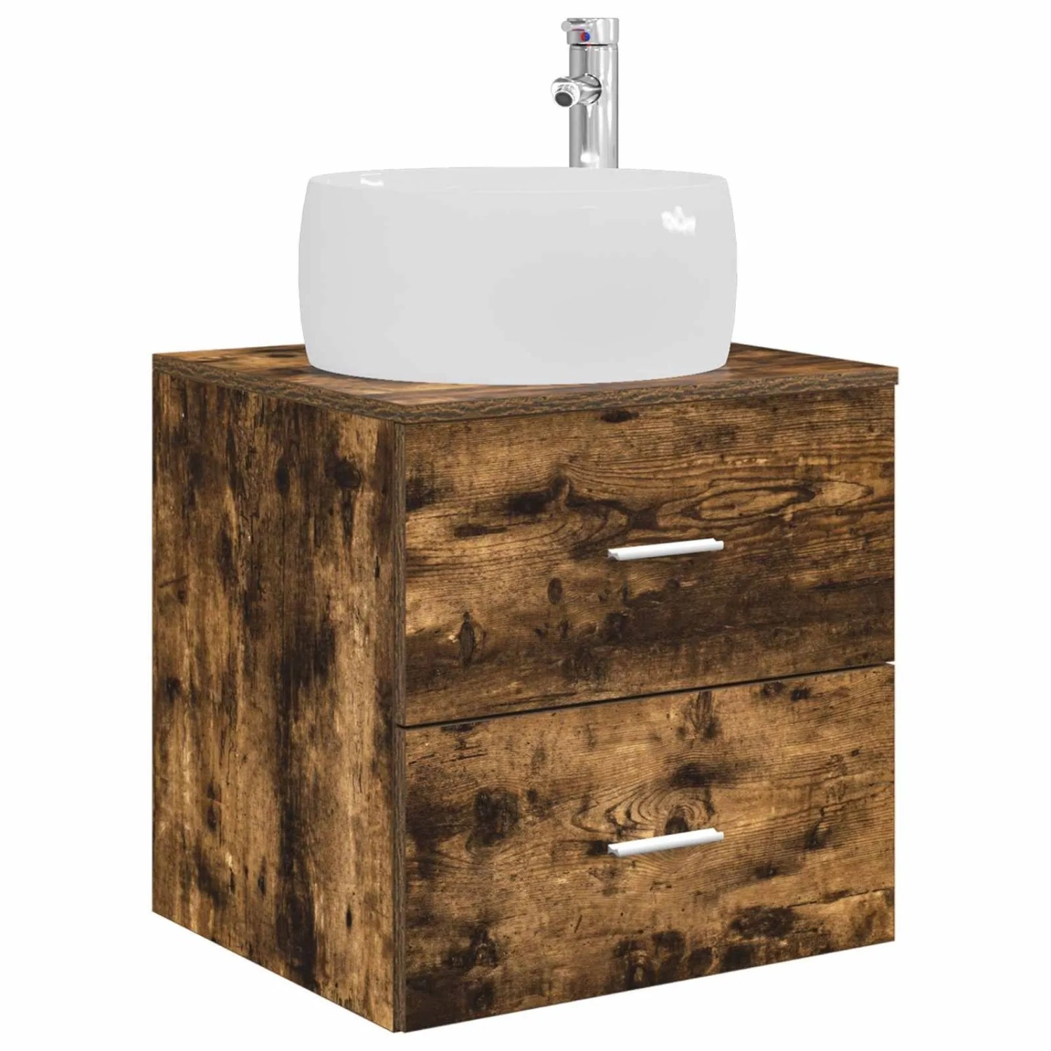 vidaXL Wandmontierte Waschtisch Räuchereiche 49,5 x 44,5 x 66 cm 890314