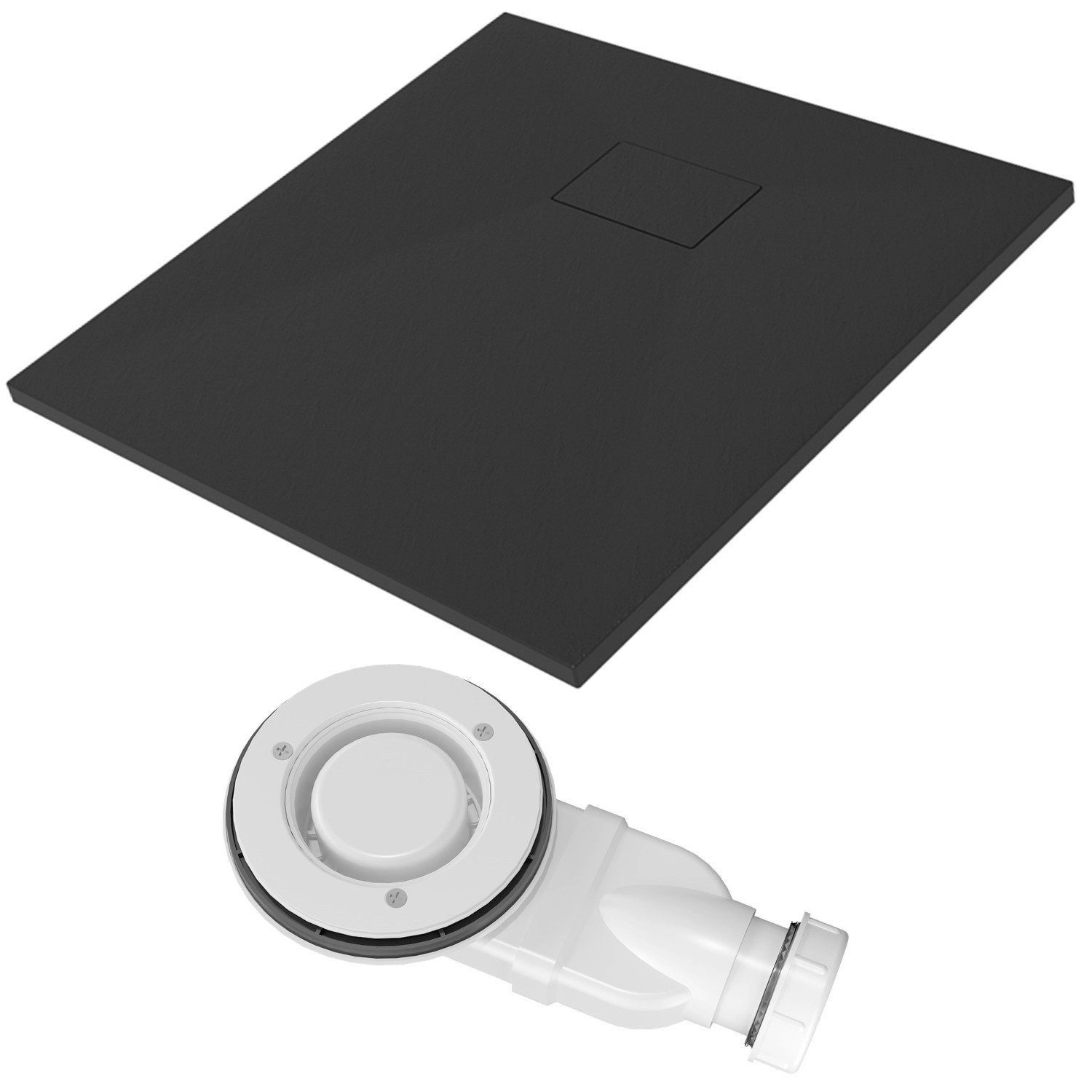 Aquabatos Duschwannen-Set SMC Duschwanne 100 x 80 cm Duschtasse Schwarz mit günstig online kaufen