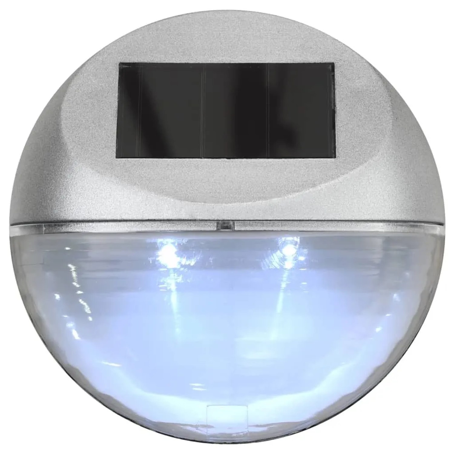 vidaXL Outdoor Solar-Wandleuchten LED 12 Stk Rund Silbern 44473_6