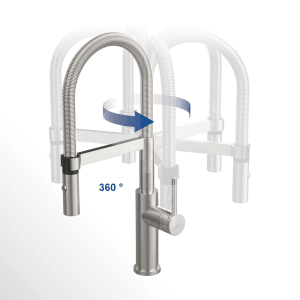 Villeroy & Boch Küchenarmatur Steel Expert Compact Hochdruck Armatur Umschaltfunktion Wassersparend Edelstahl Massiv