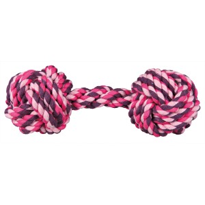 Jollypaw Tau-Hantel, 20 cm, Tauspielzeug für Hunde in Pink und Lila.