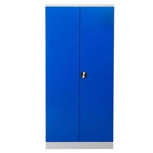Blauer PROREGAL Stahlschrank mit 4 Fachböden, 195x92x42 cm, für Büro und Akten.