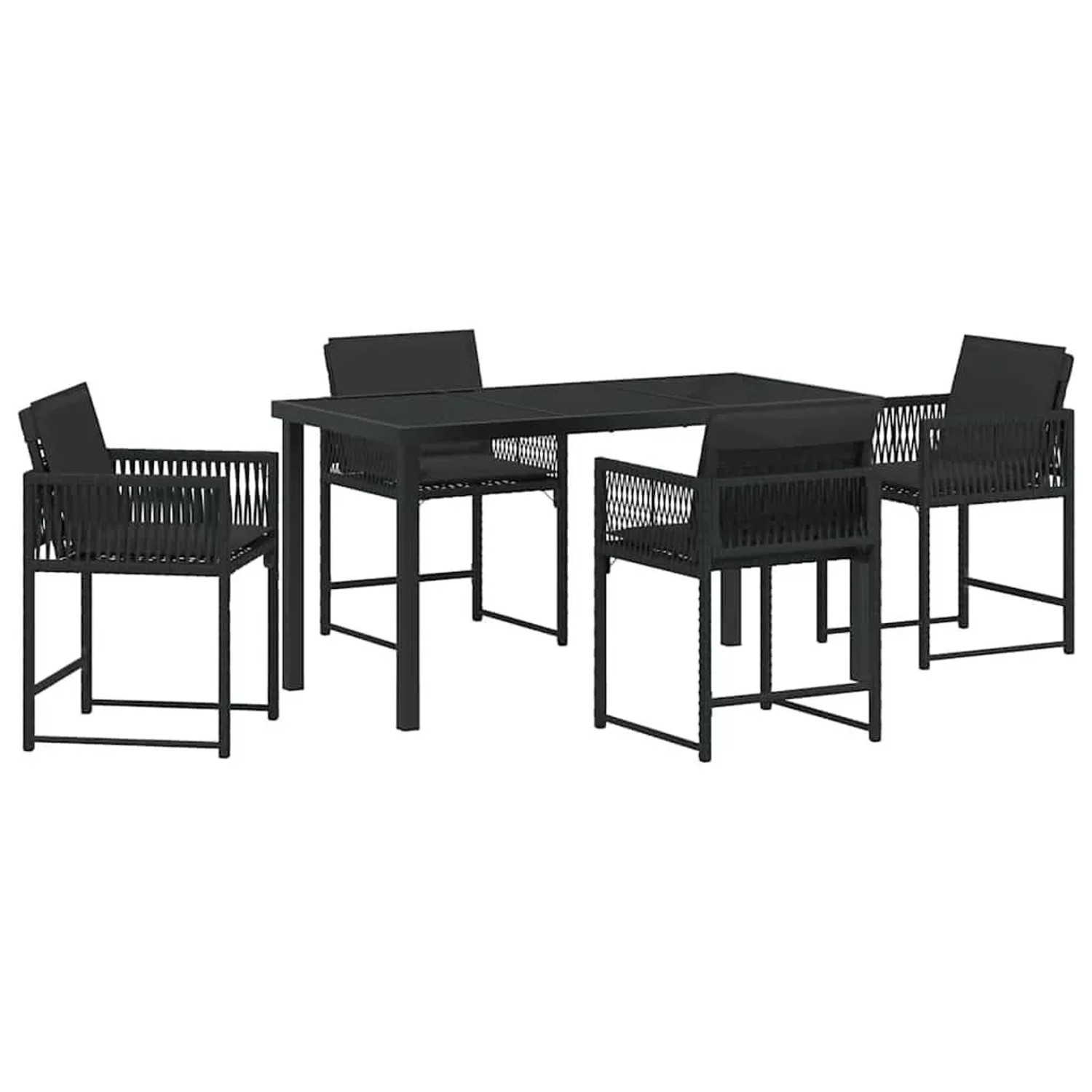 vidaXL Garten Essgruppe 5-Tlg Schwarz Poly-Rattan 3380746 günstig online kaufen
