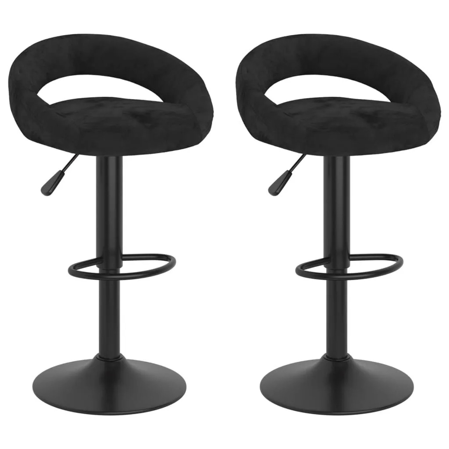 vidaXL Barhocker 2 Stk Schwarz Samt 333266