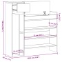 vidaXL Schuhschrank, Betongrau, 100,5x28x100 cm, aus Holzwerkstoff mit Schublade und Ablagen.