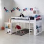 Homestyle4u Hochbett 90x200 in Weiß mit Schreibtisch 1880_2