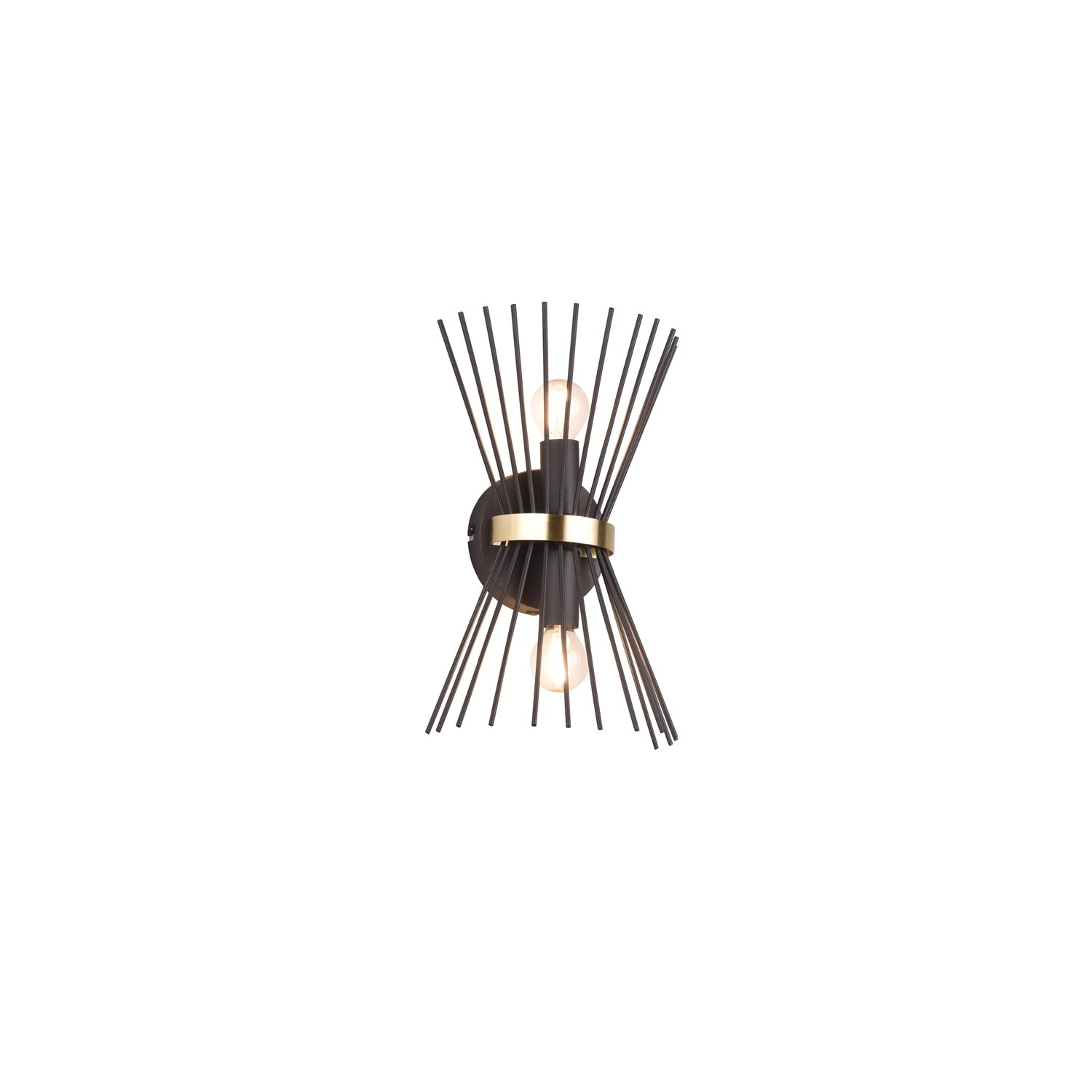 Reality Wandleuchte Rod 2-flammig Schwarz-Gold 20 cm x 14 cm