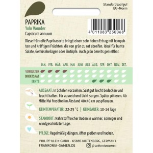 FRANKONIA Paprika Yolo Wonder