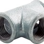 T-Stück 18,6 mm (Rp 1/2) aus Temperguss, verzinkt für Wasser- und Heizungsinstallationen.