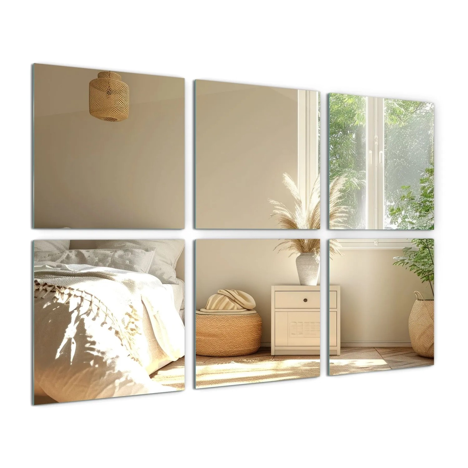 Tulup Spiegelfliesen Spiegelfliesen Selbstklebend 20x20 cm Badezimmer Spiegelfliesen 6 Stück Spiegelfliesen Für Wand
