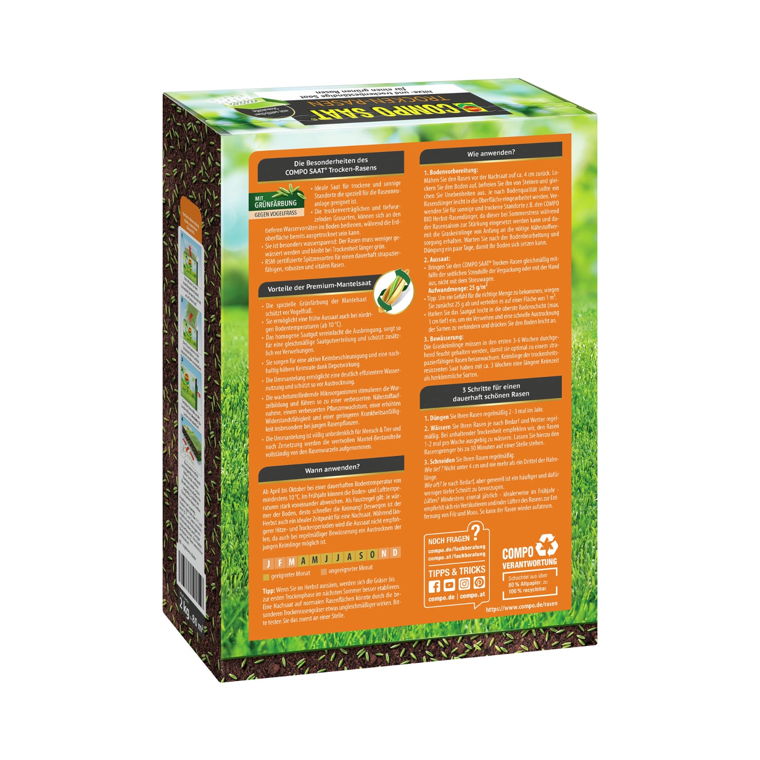 Compo Saat® Trocken-Rasen 2 kg für 80 m²_2