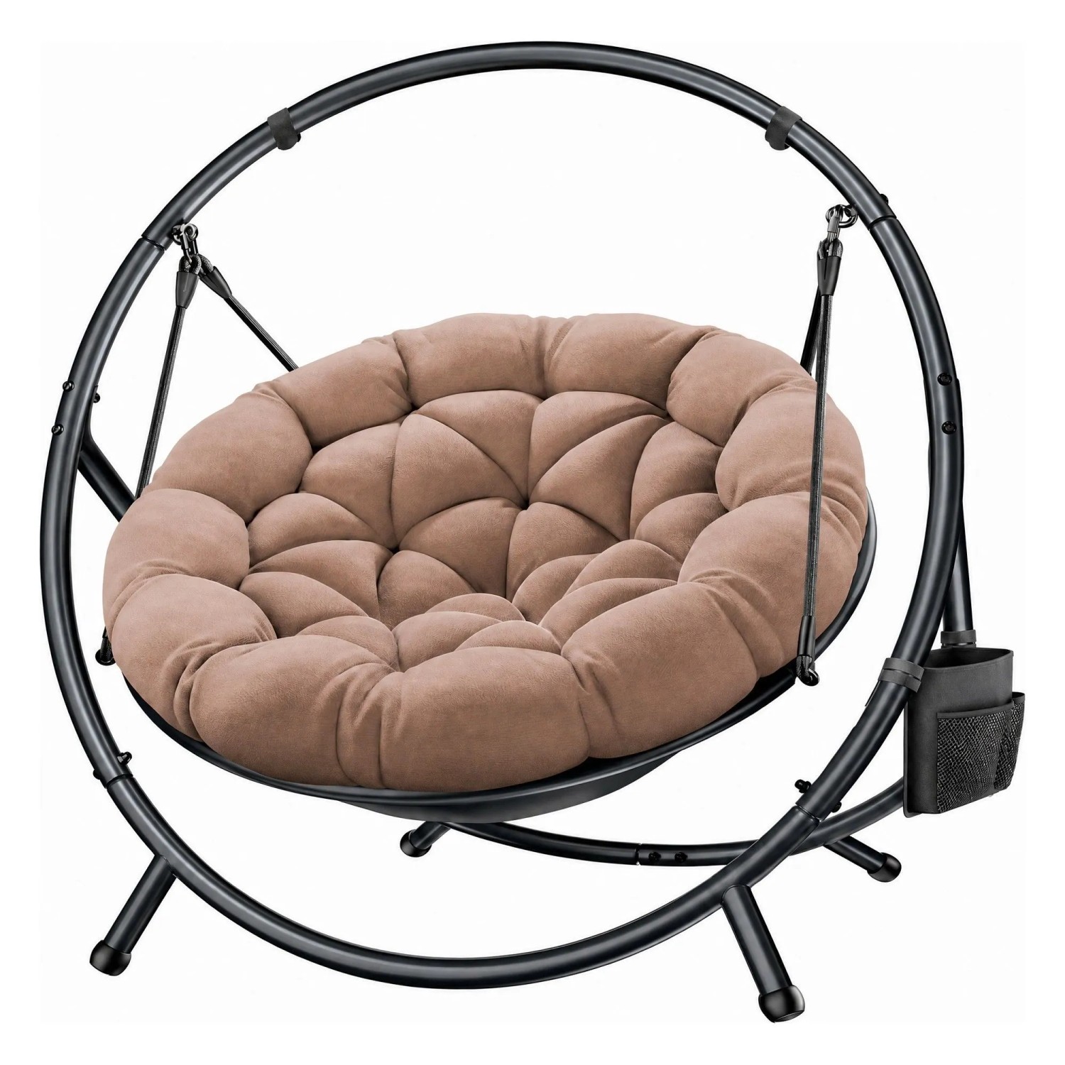 KESSER Hängesessel Bali Gestell und Kissen 150 kg Indoor und Outdoor Taupe