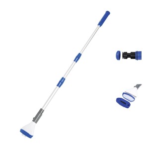 Bestway AquaScan elektrischer Poolsauger mit Teleskopstange und Zubehör.