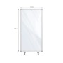 KARAT Mobile Trennwand, transparent, 90x180 cm, mit Rollen und Aluminiumrahmen.