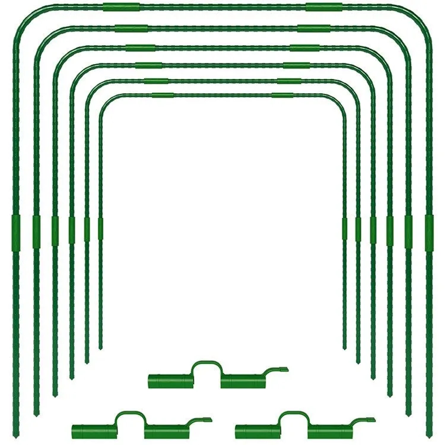 TTL GARDEN Pflanztunnel Vario 80 Bogen 84 x 88 cm 6er Set mit 30 Clips Beet Tunnel Frühbeet Gewächshaus Folientunnel Pfl...