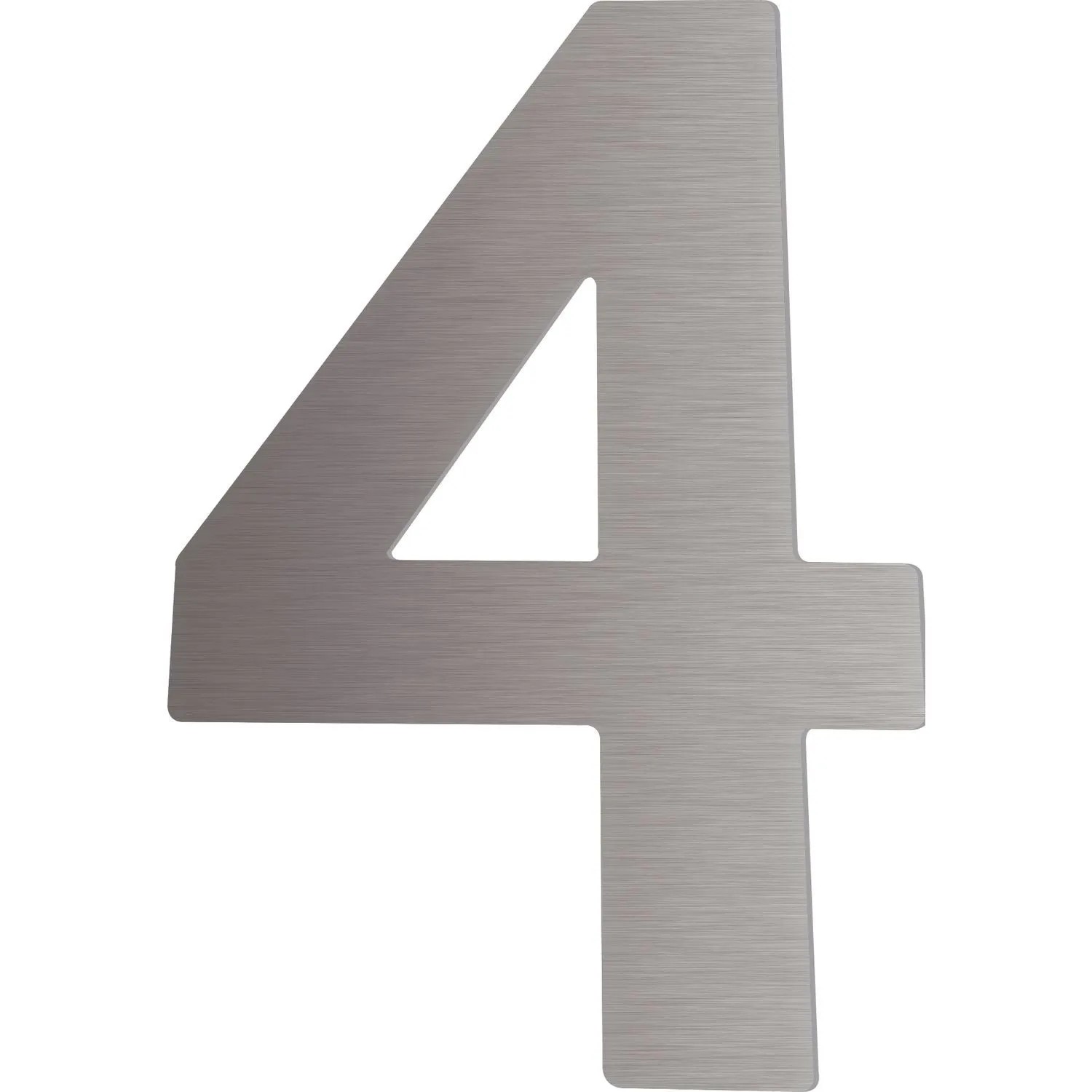 SCHÖSSWENDER Hausnummer 4 Höhe 120 mm mit 2 Gewindenocken M5 Edelstahl